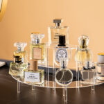 3 Tier Clear Cupcake Stand Risers, Perfume Stand Organizer, Half Moon Dessert Stand, Shelf Risers for Display Stands for Food
