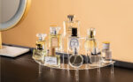 3 Tier Clear Cupcake Stand Risers, Perfume Stand Organizer, Half Moon Dessert Stand, Shelf Risers for Display Stands for Food