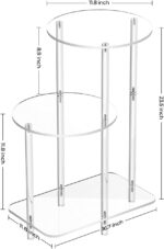 Acrylic Round Side Table - 3 Tiers Step End Table - Clear Nightstand Small Bedside Table Accent Entryway Table - Image 4