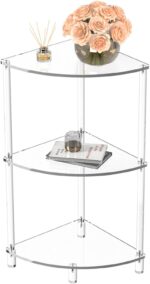 Acrylic Triangle End Table - 3 Tier Corner Side Table - Image 3