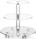 Acrylic Cupcake Stand, Clear Dessert Tower Holder Display with Base for Wedding, Party, Baby Shower, 3 Tier Round - Image 8