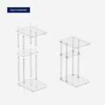 Clear Acrylic Side Table | C Shaped End Table for Sofa | Small Snack Tables for Living Room - Image 4