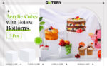 Set of 5 Display Buffet Risers Acrylic Cube with Hollow Bottoms - Image 6