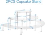 3 Tier Clear Cupcake Stand Risers, Perfume Stand Organizer, Half Moon Dessert Stand, Shelf Risers for Display Stands for Food - Image 5