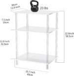 Acrylic Side Table Clear 3-Tier End Table for Living Room - Image 3