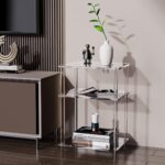 Acrylic Side Table Clear 3-Tier End Table for Living Room