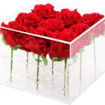 Clear Acrylic Square Floral Arrangements Decorative Centerpiece