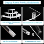 3 Tier Clear Cupcake Stand Risers, Perfume Stand Organizer, Half Moon Dessert Stand, Shelf Risers for Display Stands for Food - Image 4