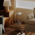 Acrylic Narrow Side Table for Small Spaces