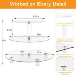 Acrylic Cupcake Stand, Clear Dessert Tower Holder Display with Base for Wedding, Party, Baby Shower, 3 Tier Round - Image 6