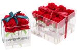 Clear Acrylic Square Floral Arrangements Decorative Centerpiece - Image 2