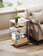 Acrylic Side Table Clear 3-Tier End Table for Living Room - Image 9