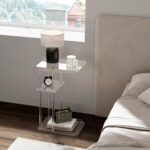 Clear Acrylic Side Table | C Shaped End Table for Sofa | Small Snack Tables for Living Room - Image 2