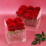 Clear Acrylic Square Floral Arrangements Decorative Centerpiece - Image 4