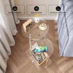 Acrylic Round Side Table - 3 Tiers Step End Table - Clear Nightstand Small Bedside Table Accent Entryway Table - Image 6