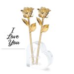 I Love You Heart 2 Roses Combo (24K Gold Dipped) Real Rose - Image 5