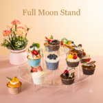3 Tier Clear Cupcake Stand Risers, Perfume Stand Organizer, Half Moon Dessert Stand, Shelf Risers for Display Stands for Food - Image 2