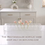 Clear Acrylic Flower Vase Rectangular - Image 2
