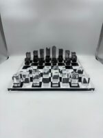 Luxury Chess Board In Highly Polished Acrylic With Black & Clear Check - Image 2