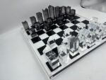 Luxury Chess Board In Highly Polished Acrylic With Black & Clear Check - Image 3