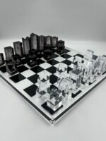 Luxury Chess Board In Highly Polished Acrylic With Black & Clear Check - Image 6