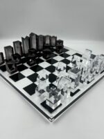 Luxury Chess Board In Highly Polished Acrylic With Black & Clear Check - Image 6