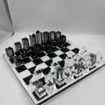 Luxury Chess Board In Highly Polished Acrylic With Black & Clear Check