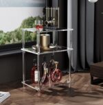 Acrylic Side Table Clear 3-Tier End Table for Living Room