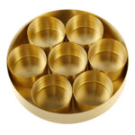 Brass Masala Box In Half Engraving Design (Round) - Image 3