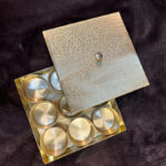 Brass Masala Box In Half Engrave Design (Square)